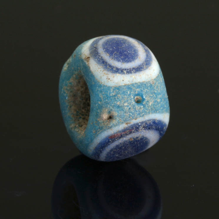 Ancient glass bead with layered eyes, Mediterranean, 324EA